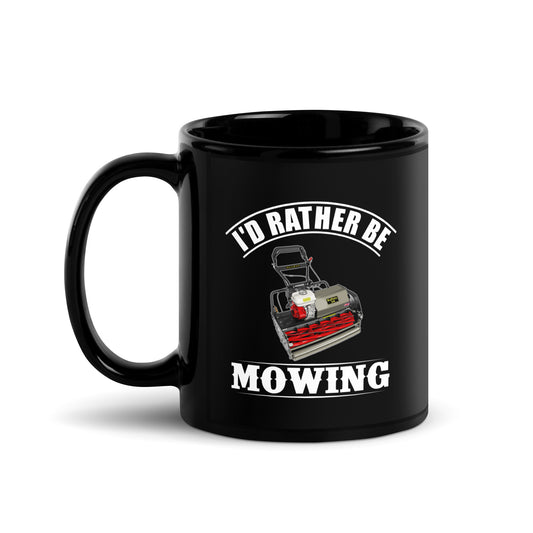 ALLETT I'd Rather Be Mowing Black Glossy Mug