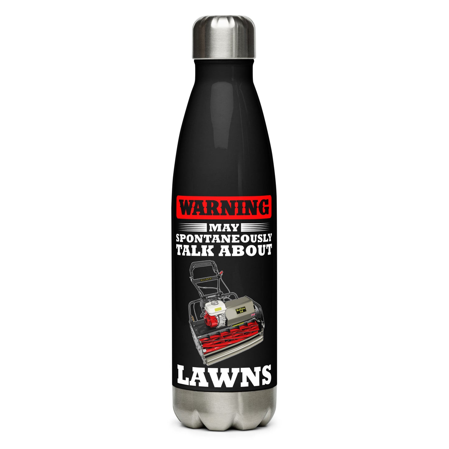 ALLETT Warning May Spontaneously Talk About Lawns Stainless Steel Water Bottle