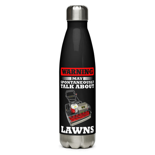 ALLETT Warning May Spontaneously Talk About Lawns Stainless Steel Water Bottle