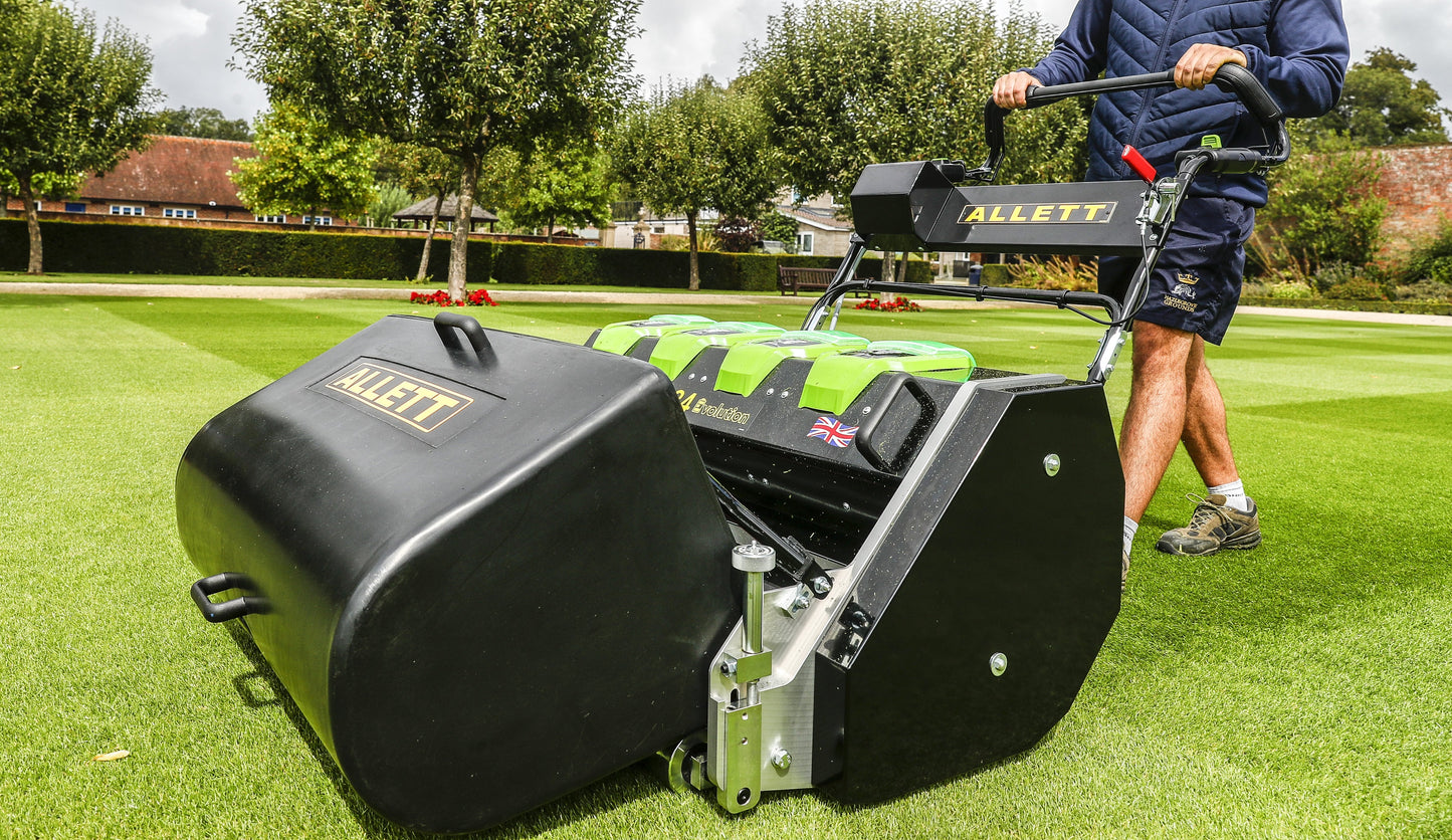 Allett C34 Evolution Cylinder Mower (Power-unit with Grassbox)